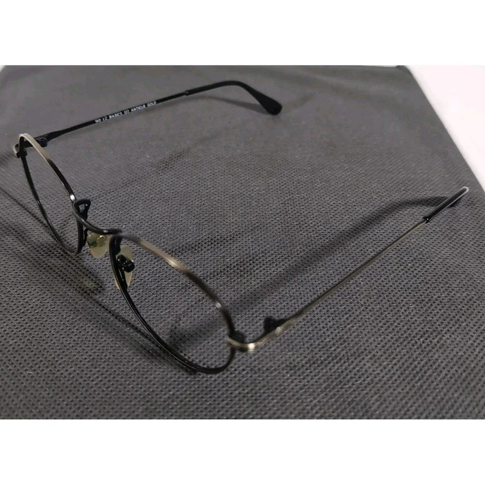 Vintage Len Crafters LC Basics 122 Antique Gold Eyeglass Frames Only 51-19-140